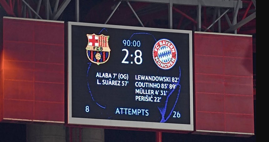 Thất bại 2-8 trước Bayern Munich sẽ mãi là vết nhơ trong lòng Cules.